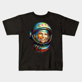 Yuri Gagarin − The First Human in Space Kids T-Shirt